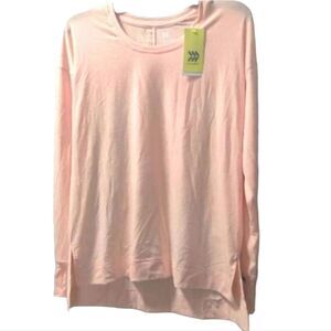 All in motion active thumbhole long slv t-shirt tunic top peach orange melon XS